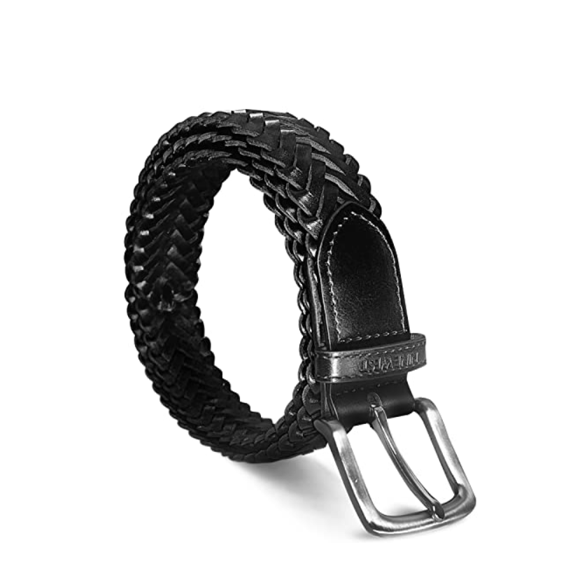 Black Elegant Braided Vegan Belt For Men - 35MM – The Whistle