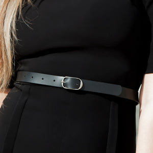 Black Elegant Vegan Belt For Women