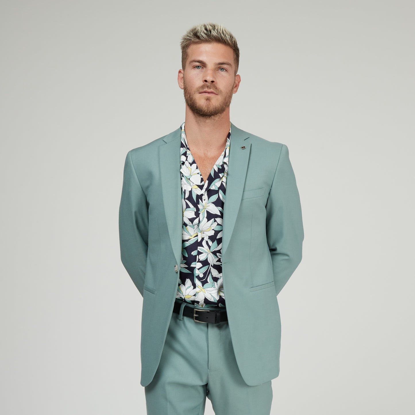 Black elegant classic vegan belt for man - 30mm