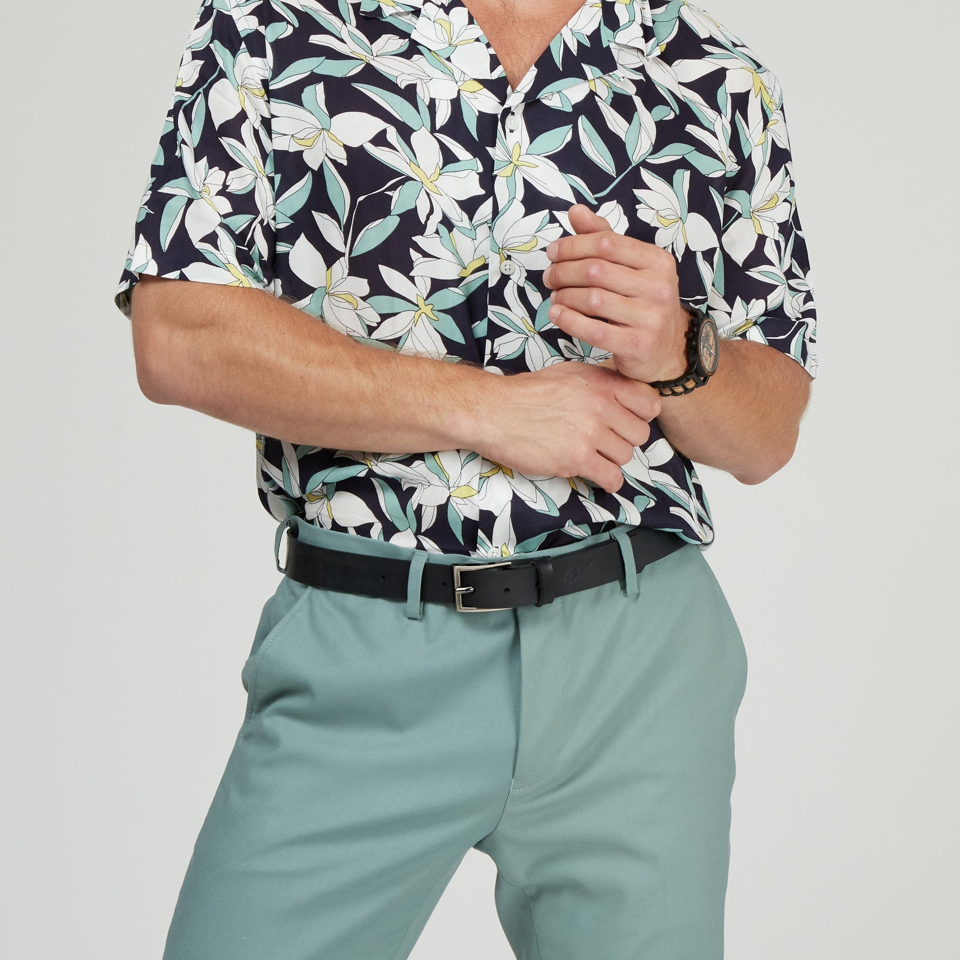 Black elegant classic vegan belt for man - 30mm