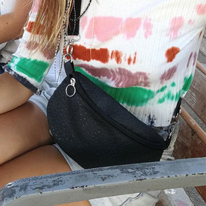 Helga Black Ostrich Pouch
