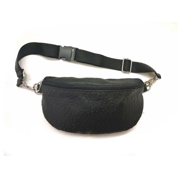 Helga Black Ostrich Pouch