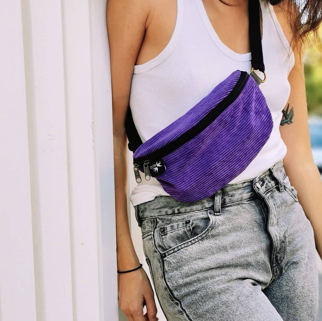 Helga Purple Korduroi Pouch